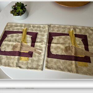 John Robshaw Luxe Embroidered Silk Pillows, Set of 2, 18.5"x19"